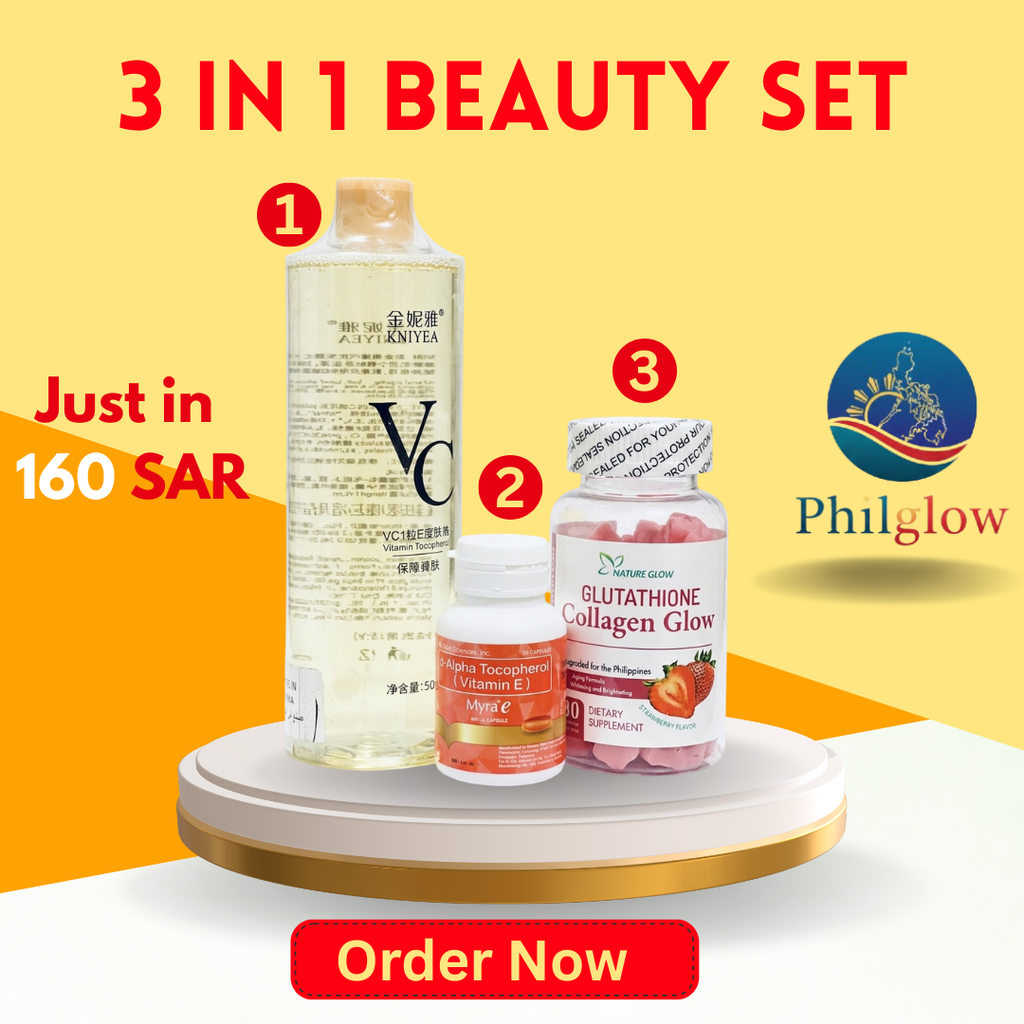 3-in-1 Beauty Set ( Myra e + VC toner + Glutathione Glow )